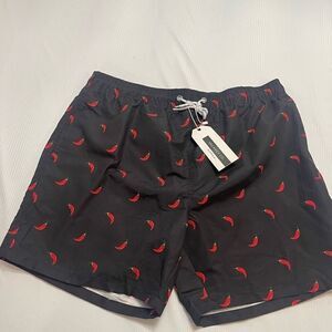 NWT Vacancy Hot Tamale Black Swim Trunks Size XXL New